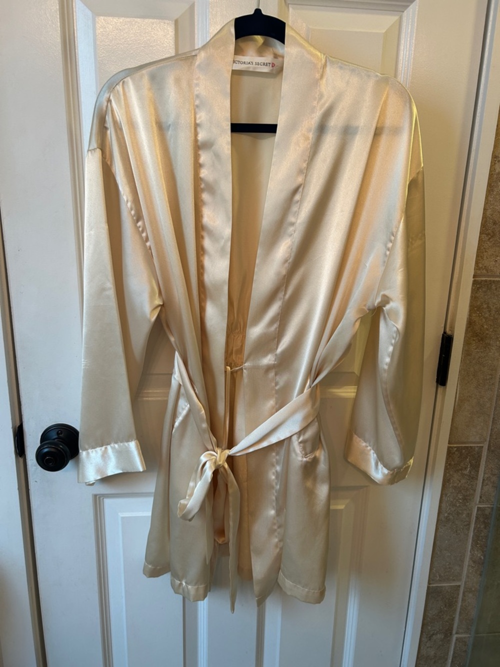 Victoria's Secret Satin Robe in Cream